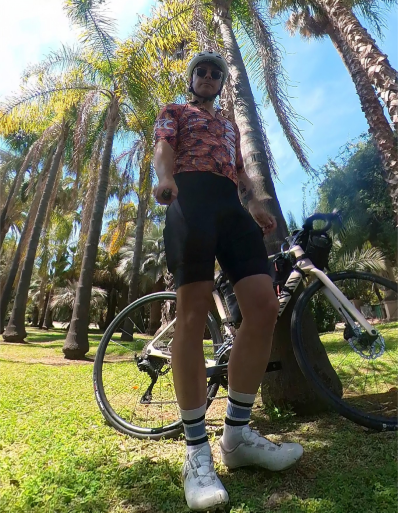 sanremo palmier cocotier selfie cycliste
