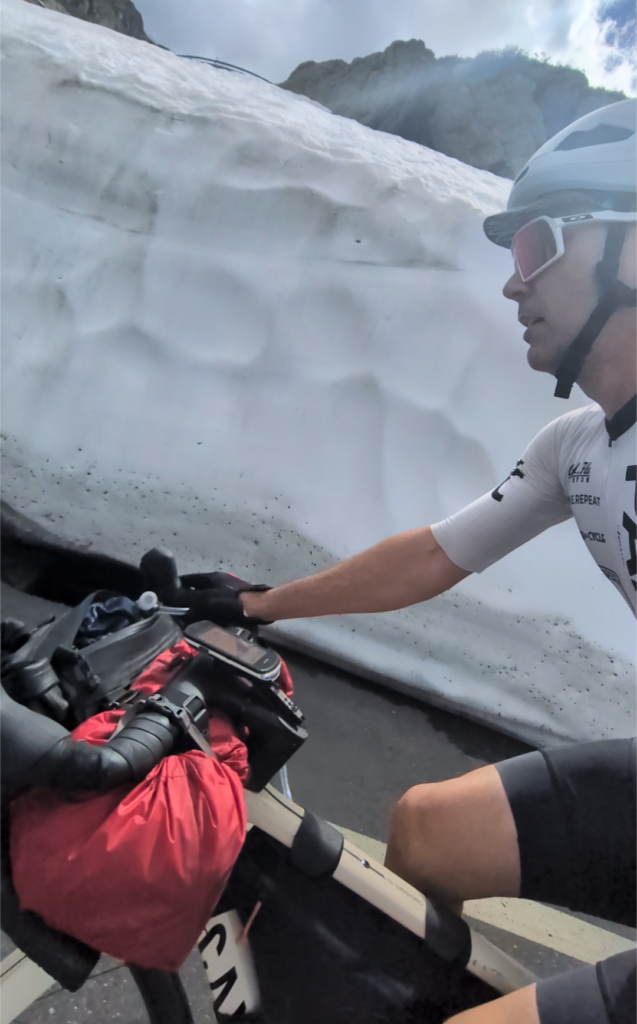 mur de neige vélo