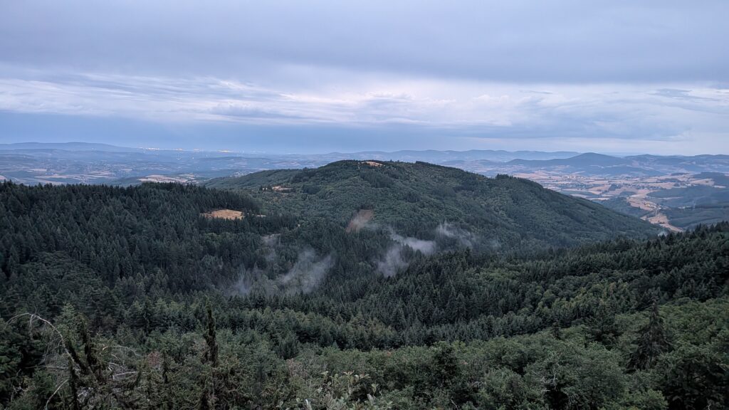 vue spot bivouac foret haut beaujolais
